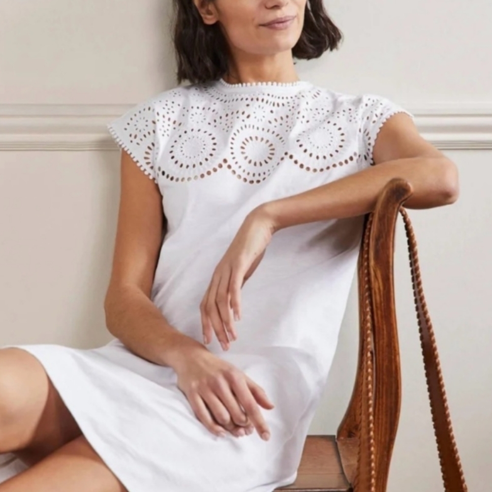 NWT Boden Cutwork Jersey Tee Dress. Size 10L/ US 6L